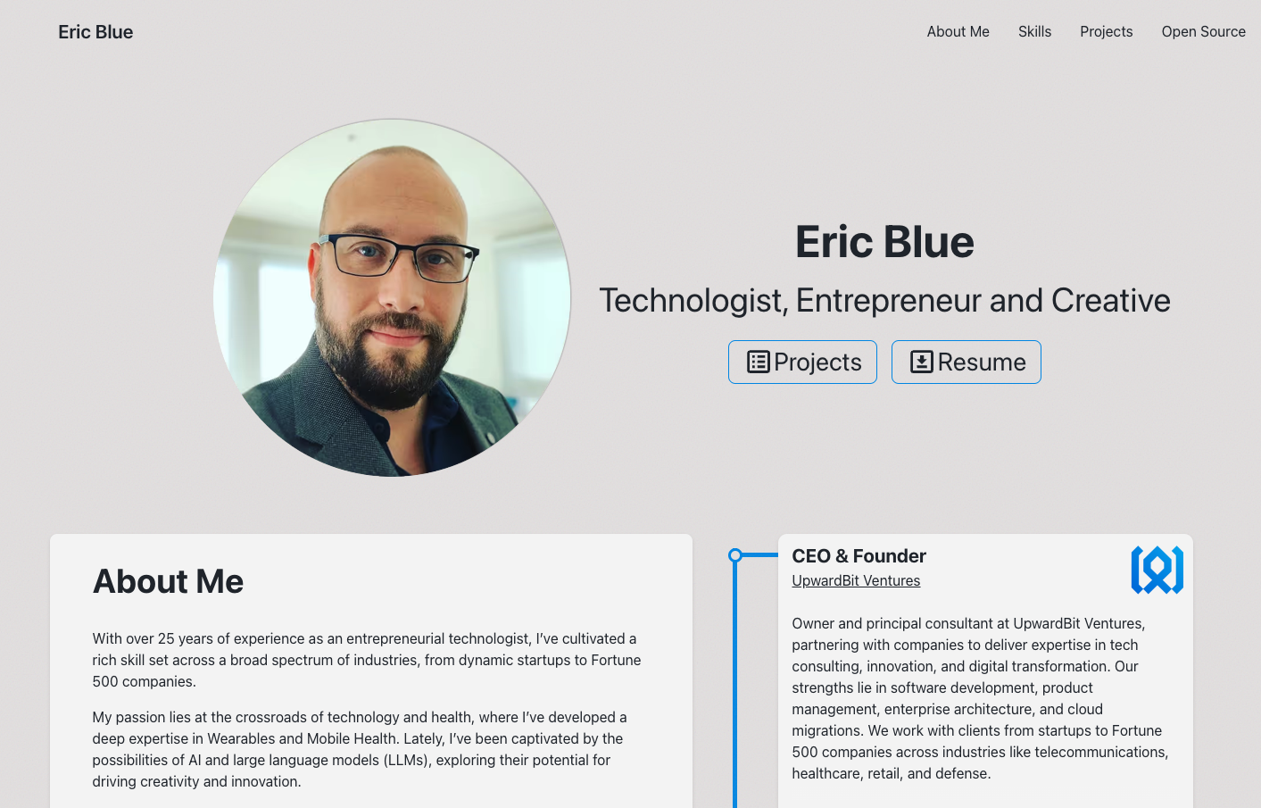 Eric Blue's portfolio site